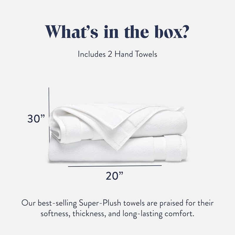 Pure White Plush Hand Towel Set for Minimalist Bathroom Decor