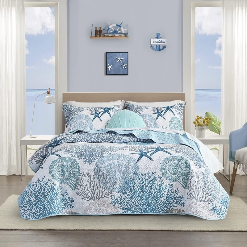 Quilt Set Reversible Pattern for Summer Cottage Style