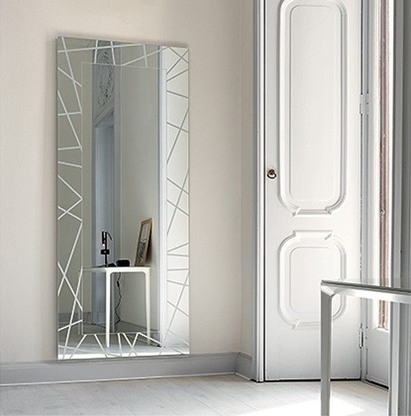 Rectangular Wall Mirror featuring Vertical Segmented Glass Panels