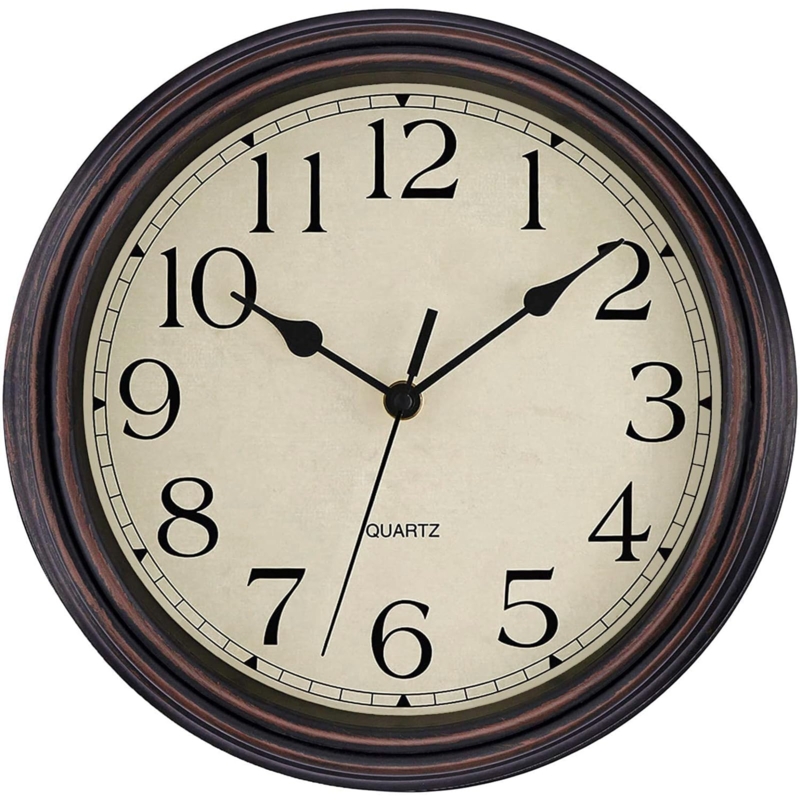 Retro Bronze Wall Clock with Arabic Numerals