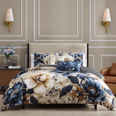 Reversible Cotton Sateen Botanical Comforter Set