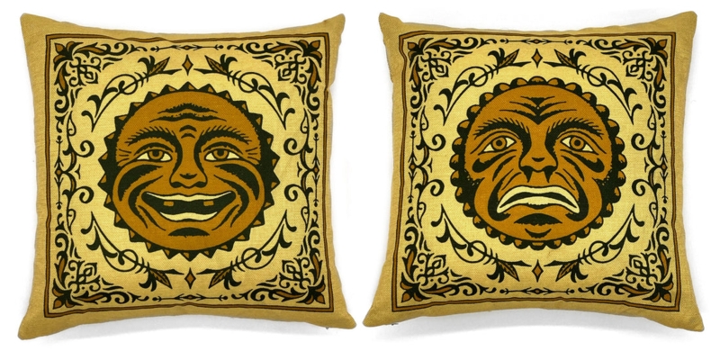 Round Celestial Throw Pillow, Eclectic Living Room Accents