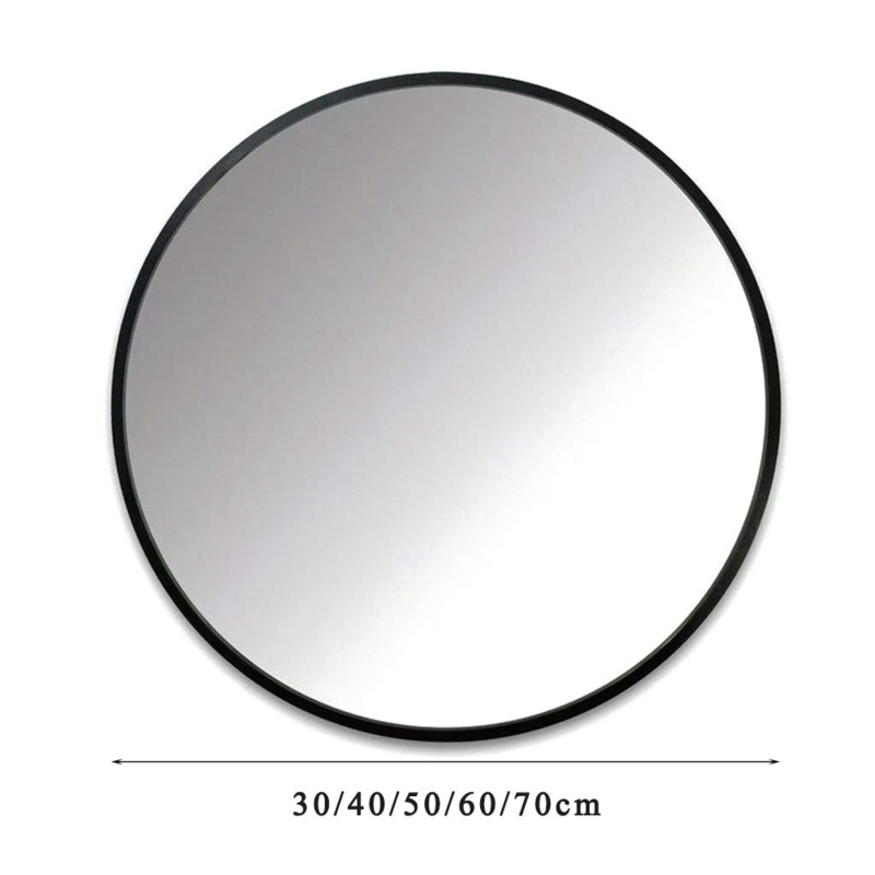Round Mirror Ultra Slim Frame Matte Finish Scandinavian Bathroom