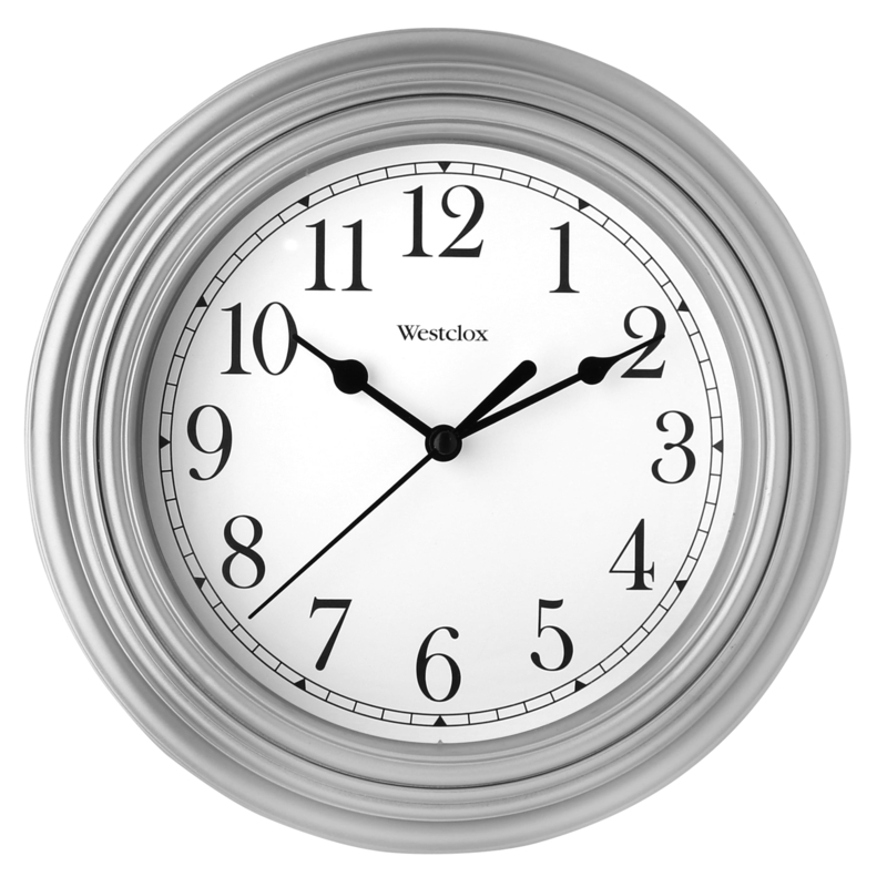 Round Wall Clock High Contrast Numerals Brushed Bezel Minimalist