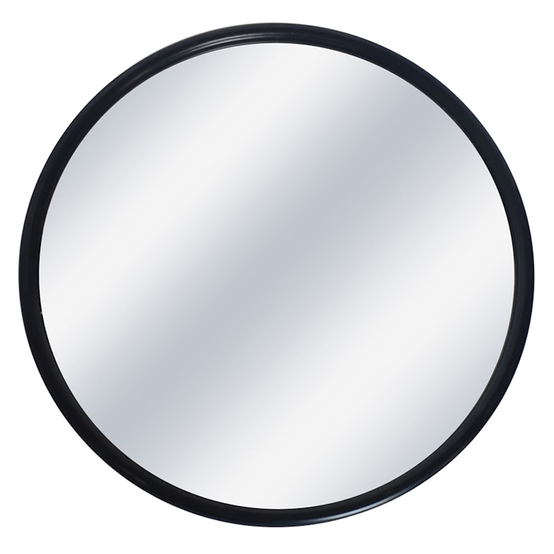 Round Wall Mirror, Ultra-Thin Matte Black Metal Frame