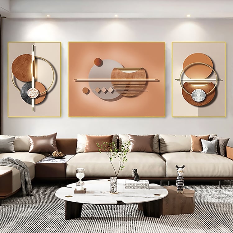 Sculptural Triptych Wall Art: 3D Geometric Arcs Monochromatic