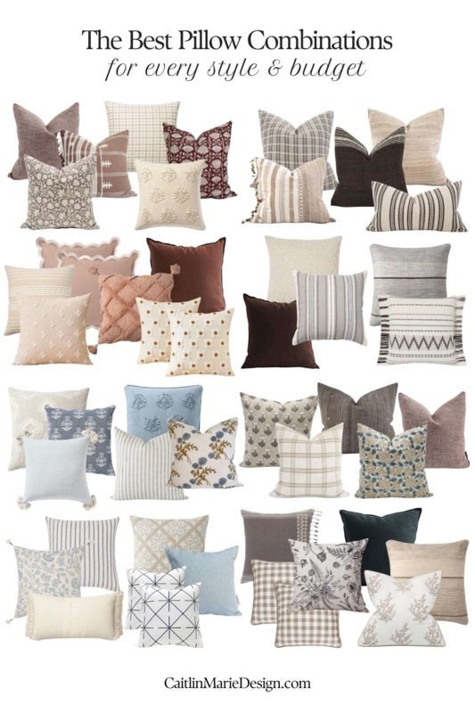 Sectional Sofa Pillow Combination with Textured Accents in Neutral Tones