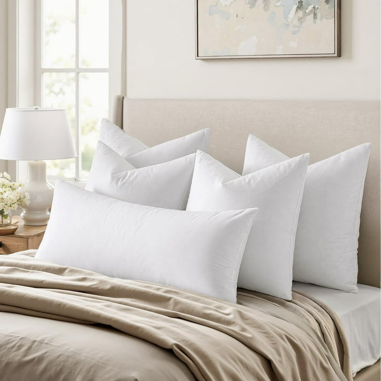 Set of 2 Pillow Inserts, Rectangular Fluffy Forms
