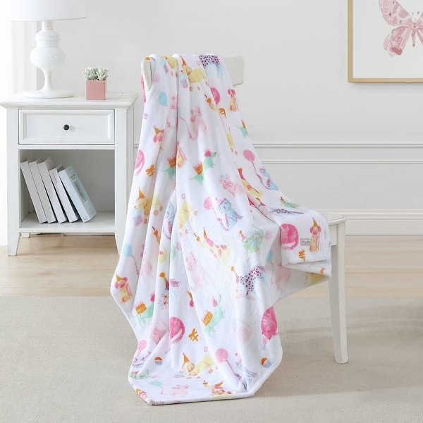 Set of Plush Throw Blankets Pastel Pattern Variety Ultra Soft Heart