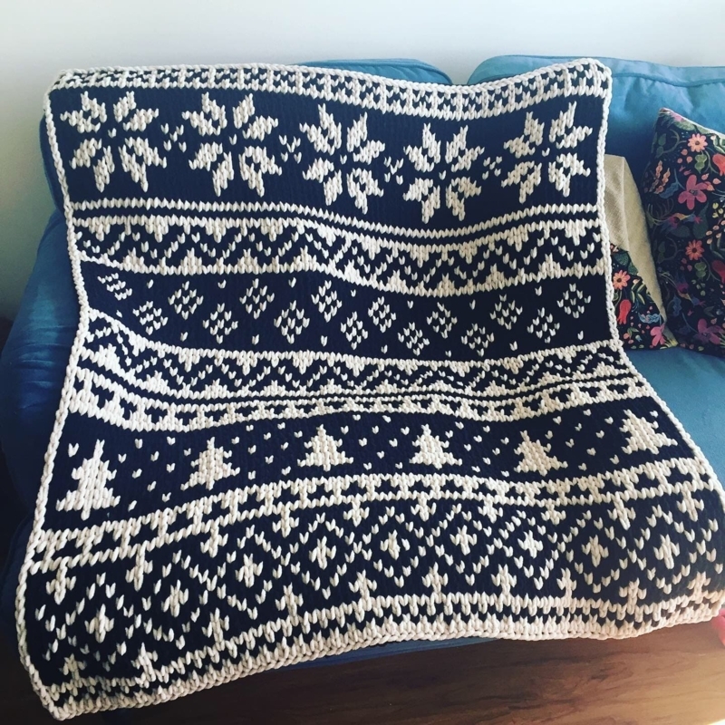 Set of Three Scandinavian Throws, Black and White Geometric Patterns