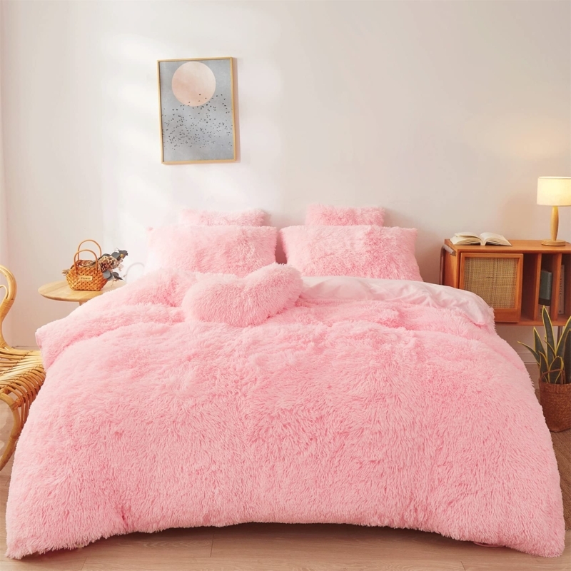 Shaggy Duvet Cover Set in Ultra-Soft Plush Fabric