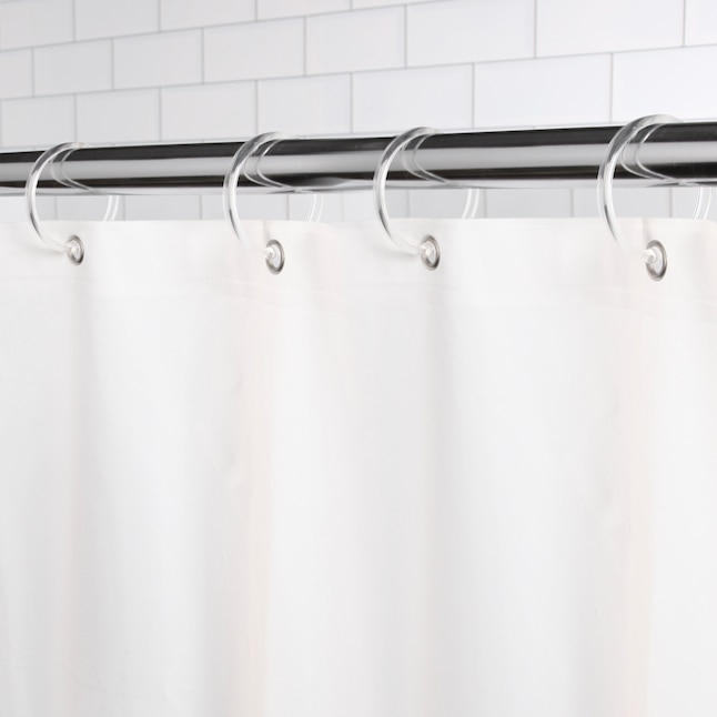 Shower Curtain Hooks, Clear Plastic C-Shaped, Pack of 12
