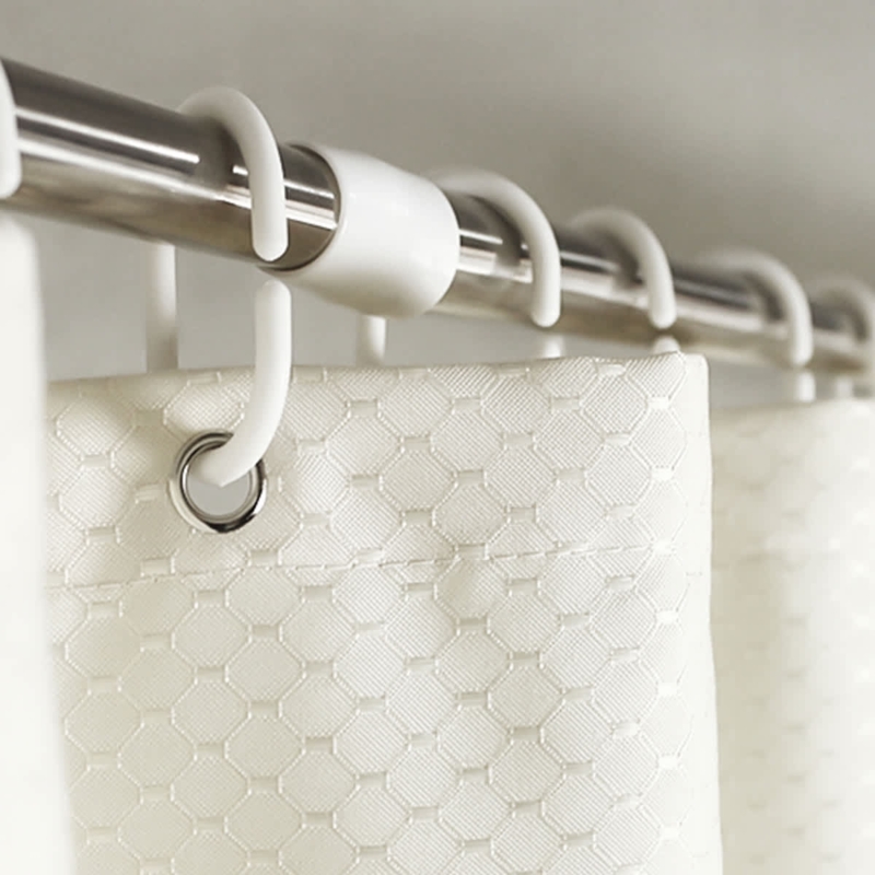 Shower Curtain Rings, C-Shaped Plastic Set of 12, Minimalist