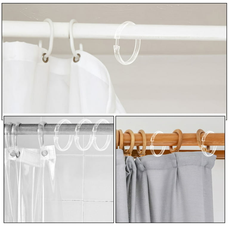 Shower Curtain Rings with Circular Silhouette, Transparent