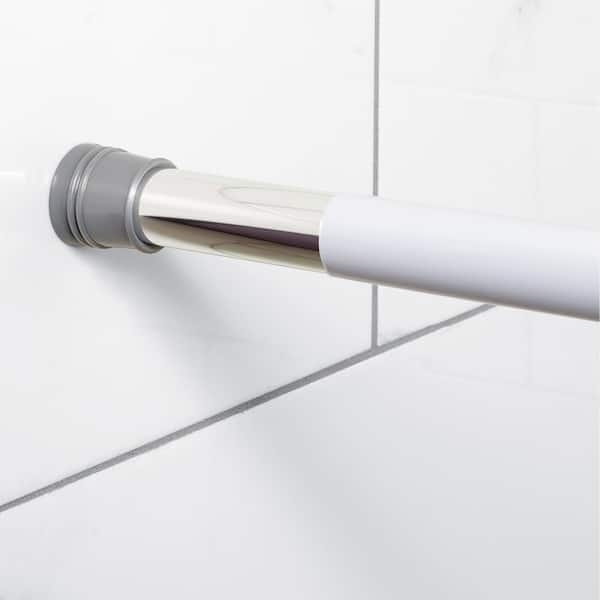 Shower Rod Cover with Slender Profile, White Cylindrical Sleeve
