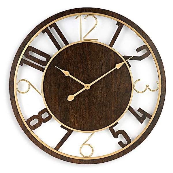 Skeleton Wall Clock Industrial Metal Frame Oversized Roman Numerals