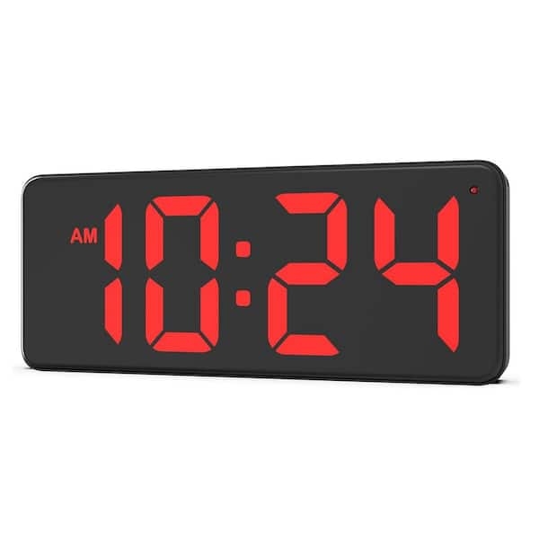 Sleek Red LED Digital Wall Clock with Oversized Digits