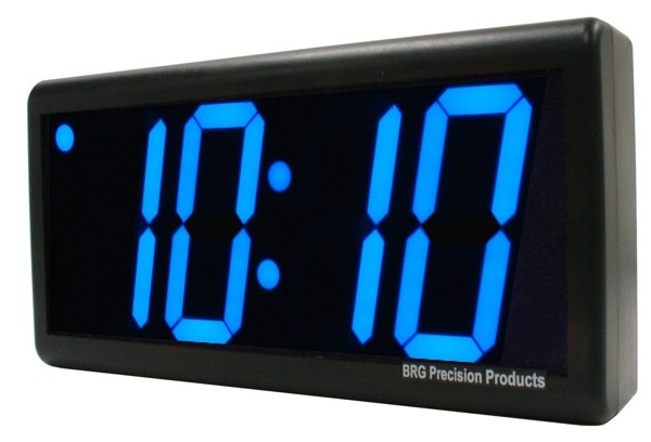 Slim Black Digital Wall Clock with Blue LED Digits