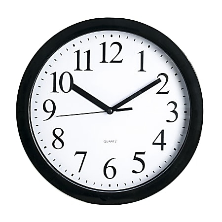Small Wall Clock with Matte Black Frame & Red Second Hand