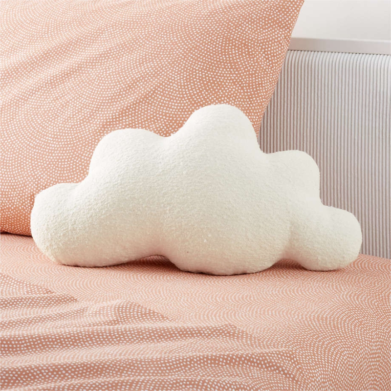 Soft Plush White Cloud Shaped Decorative Throw Pillow