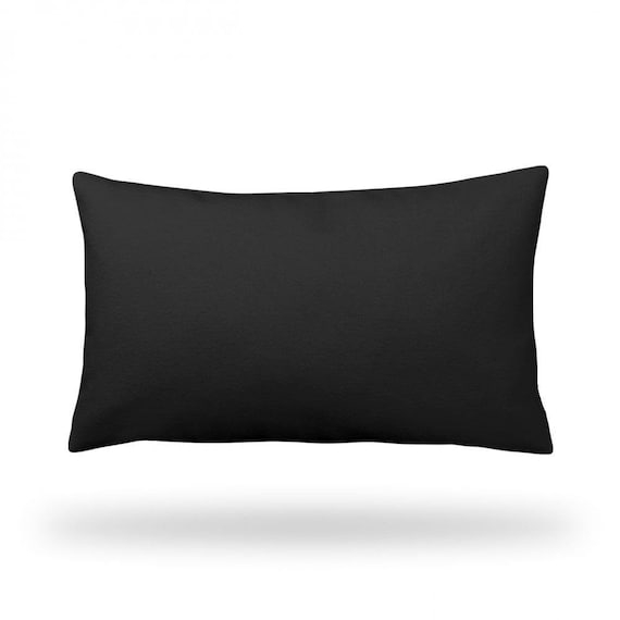 Solid Black Matte Finish Minimalist Lumbar Pillow