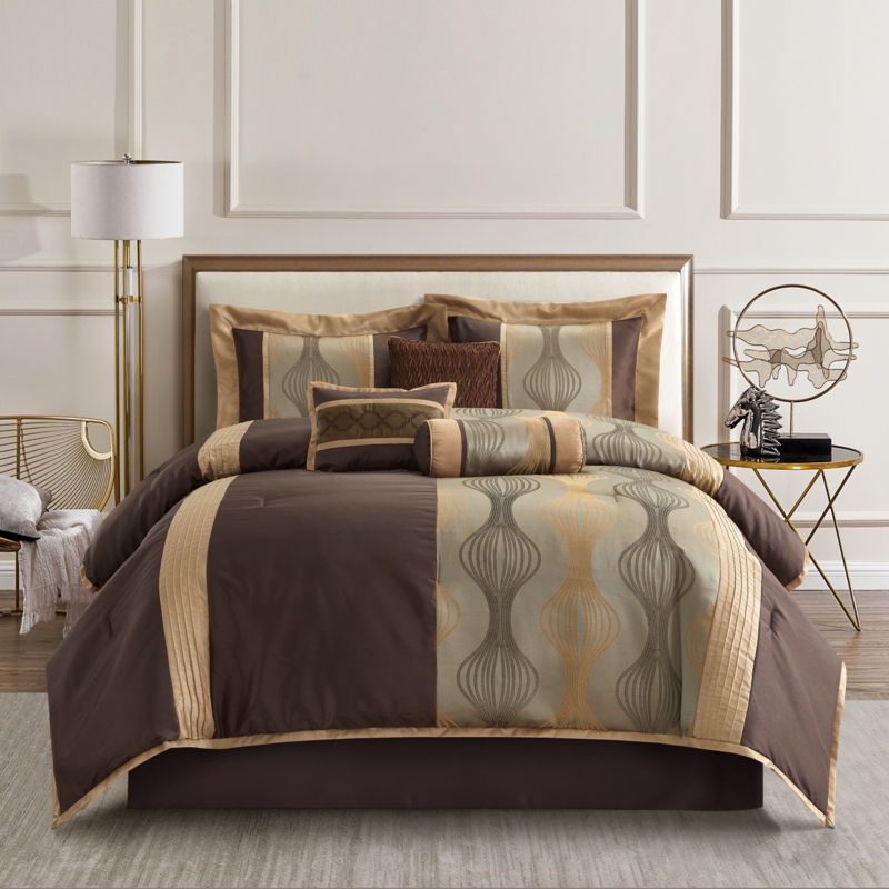 Sophisticated Navy Silver Comforter Set Honeycomb Stitching Quilted