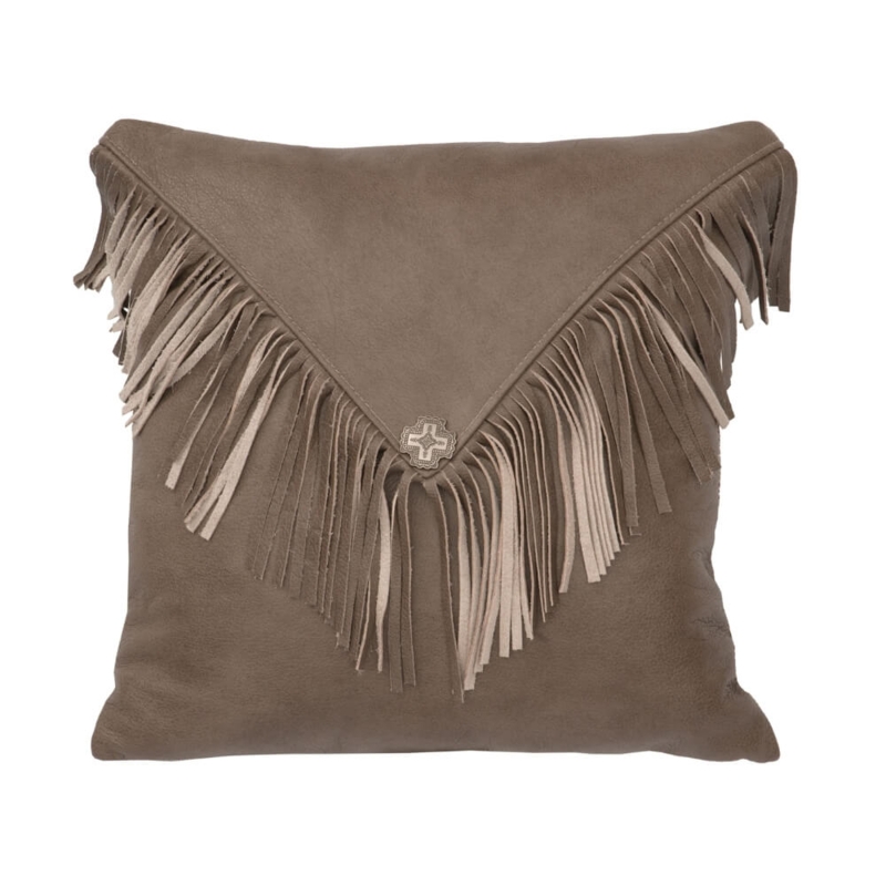 Southwestern Throw Pillow with Eyelash Fringe and Jacquard Weave