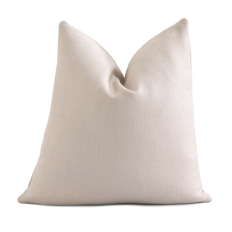 Square Throw Pillow: Heavy Linen-Like Weave, Exposed Metallic Zipper