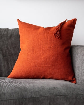 Square Throw Pillow Raised Circular Tufting Golden Yellow Bohemian Chic