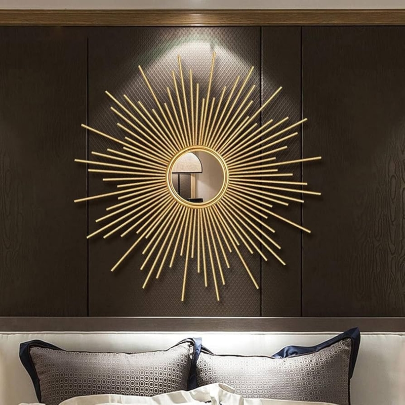 Starburst Mirror Polished Radiating Rods Large contemporary