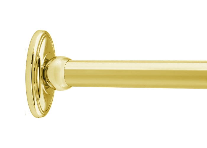 Straight Shower Rod Unlacquered Brass Tiered Bracket Traditional