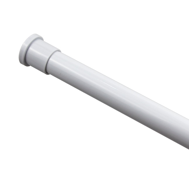 Straight Tension Shower Curtain Rod, Matte White, Adjustable
