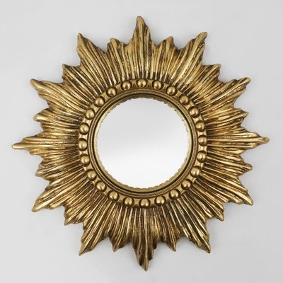 Sunburst Mirror Convex Glass Jagged Silhouette resin frame