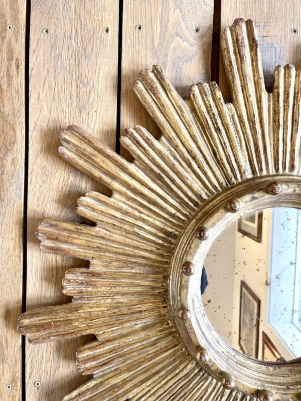 Sunburst Mirror Distressed Metallic Tiered Rays french traditional