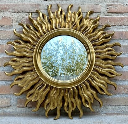 Sunburst Mirror French Style Graduated Rays antique finish