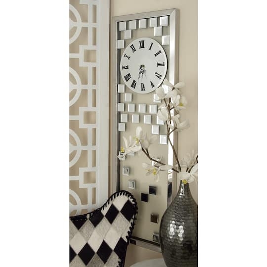Sunburst Wall Clock Stainless Steel Radiating Spokes Silver 42 Inch