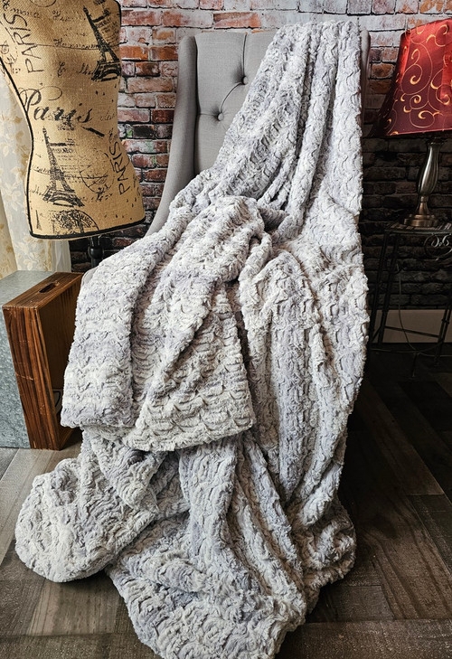 Swirled Pile Throw Blanket Tonality Plush Faux Fur Glamorous finish