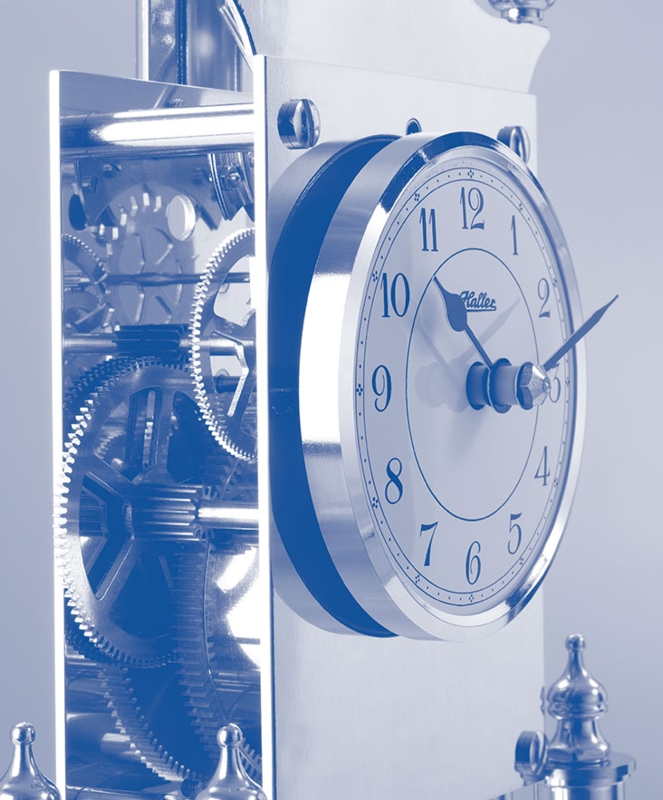Table Clock Exposed Gears Polished Metal Skeleton Industrial Decor