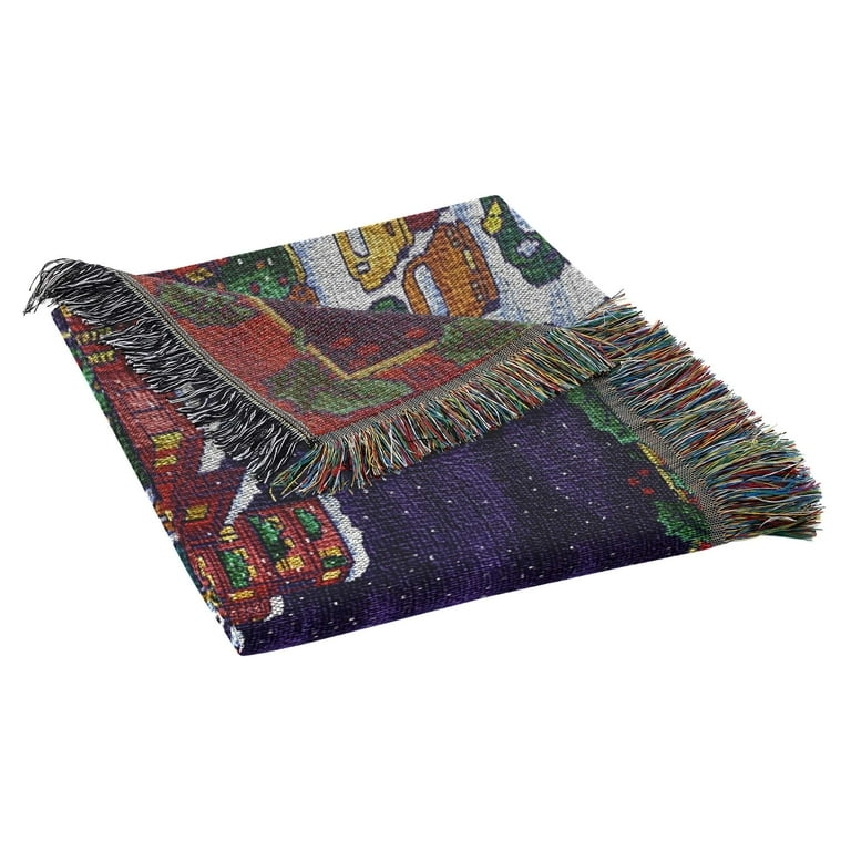 Tapestry Throw Blanket, New York City Skyline Design. Traditional Style.