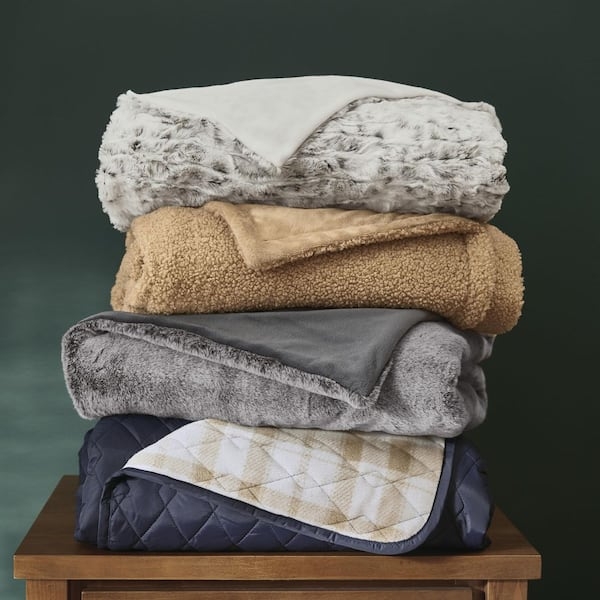 Teddy Bear Throw Blanket Medium Brown Curly Fleece Texture
