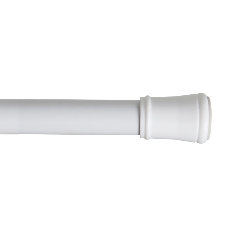 Tension Rod with Telescopic Design, White Finish, Non-Slip