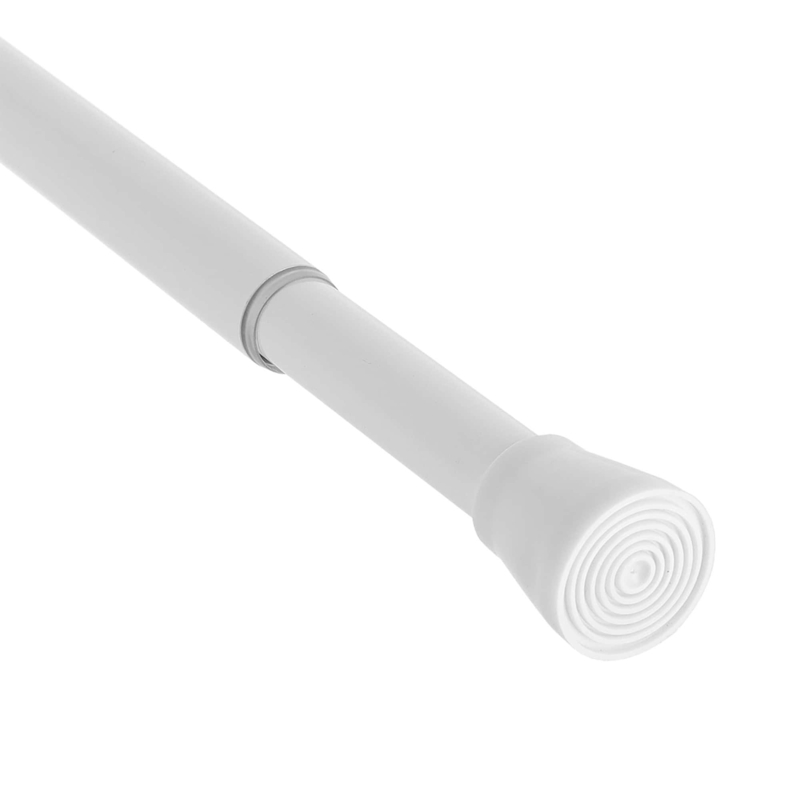Tension Shower Curtain Rod with Non-Slip Rubber Tip, White