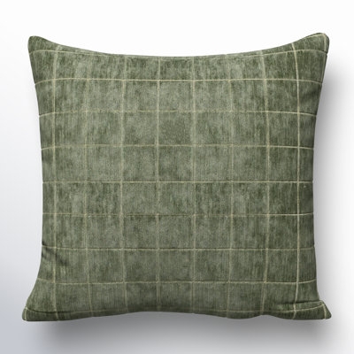 Terracotta Velvet Throw Pillow, Grid Quilted Pattern.