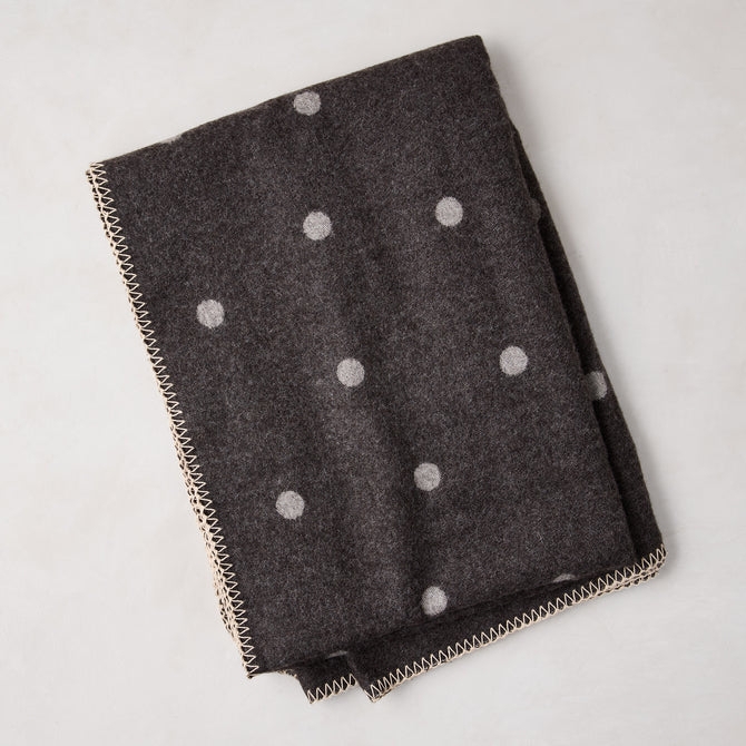 Throw Blanket Alpaca-Like Grey Fringed Edges Classic