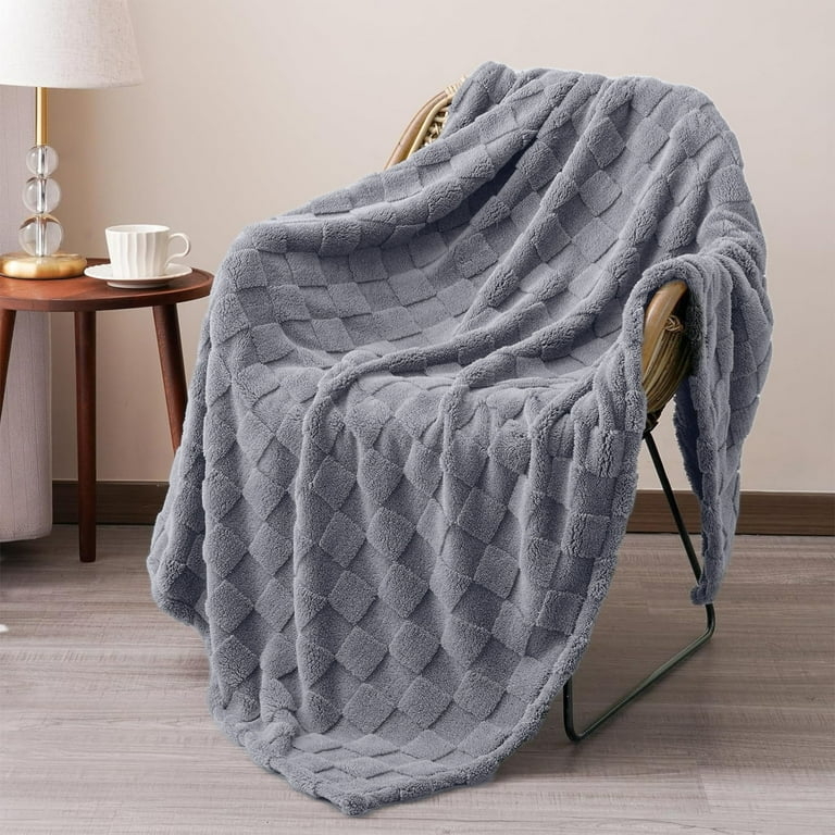 Throw Blanket Beige Waffle Weave Lightweight Bed Layer