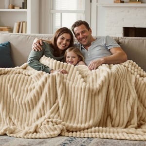 Throw Blanket Chocolate Brown Plush Fleece Shaggy Pile Oversized