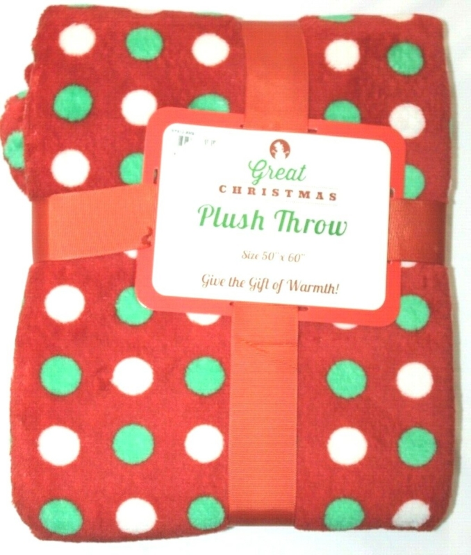 Throw Blanket Christmas Tree Motif Vibrant Holiday Palette Plush