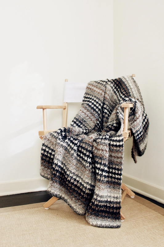 Throw Blanket Chunky Knit Oversized Houndstooth Rustic Modern Throw