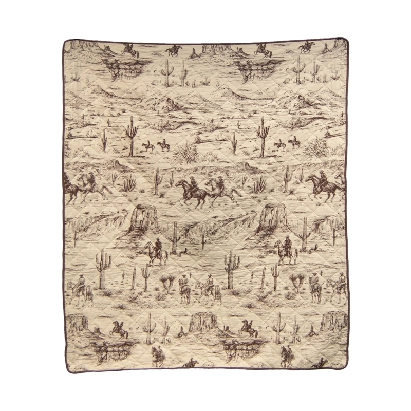 Throw Blanket Desert Landscape Pattern Cacti Motif Woven Tapestry