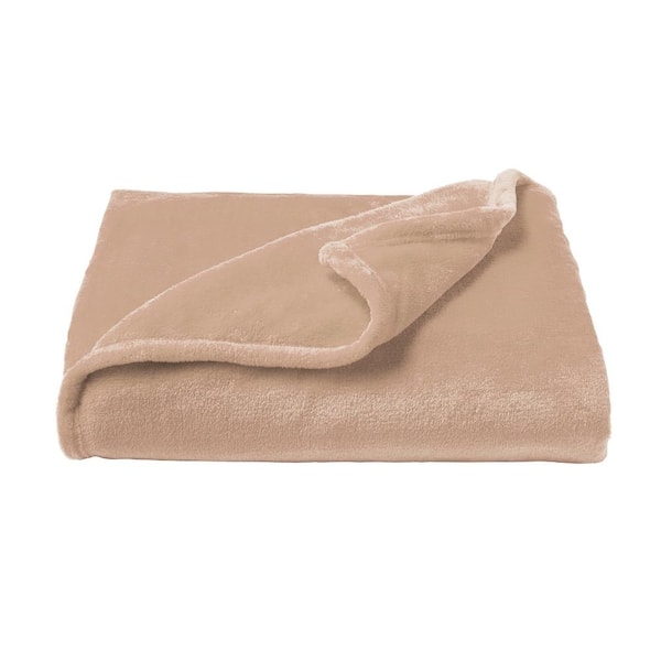 Throw Blanket Desert Tan Velvet Texture Oversized Plush Earthy Home Decor